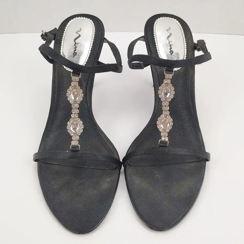 Nina Black Strappy Heels